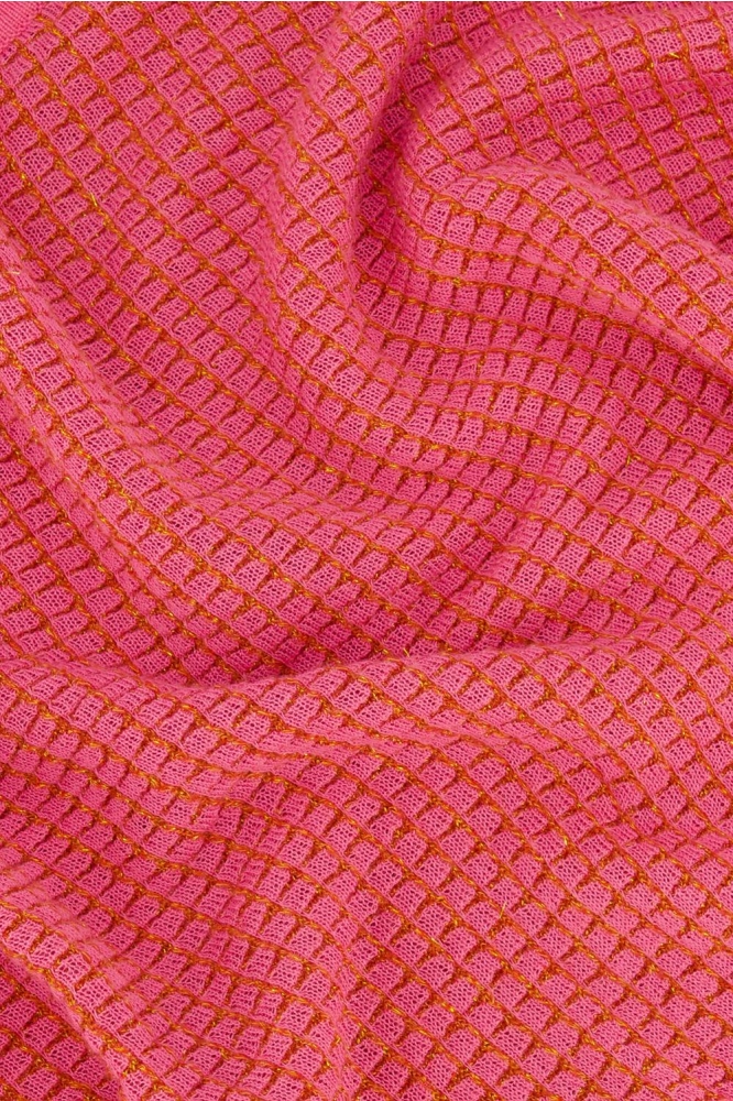 RONDE HALS BREI TRUI MET LUREX 0305 057 7191 FEL ROZE/ORANJE